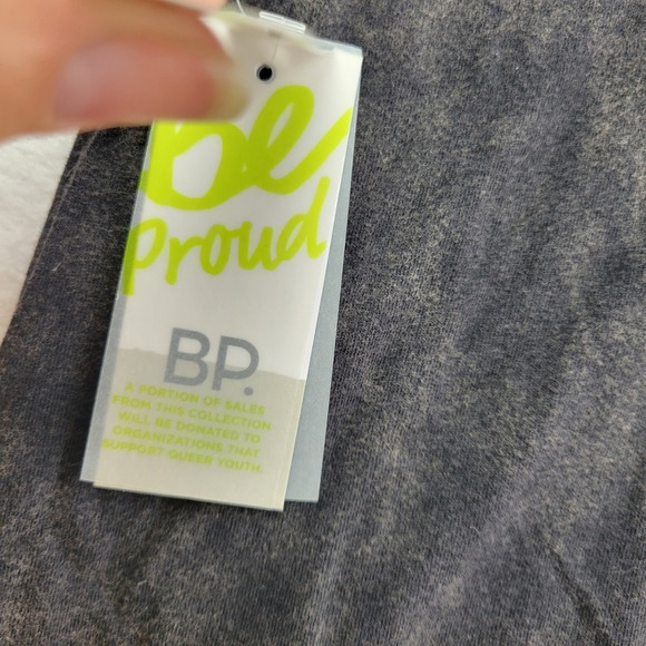 BP Hello Pride Mineral Wash Graphic T-Shirt Grey Women XL Top Shirt Pullover New - Picture 12 of 16